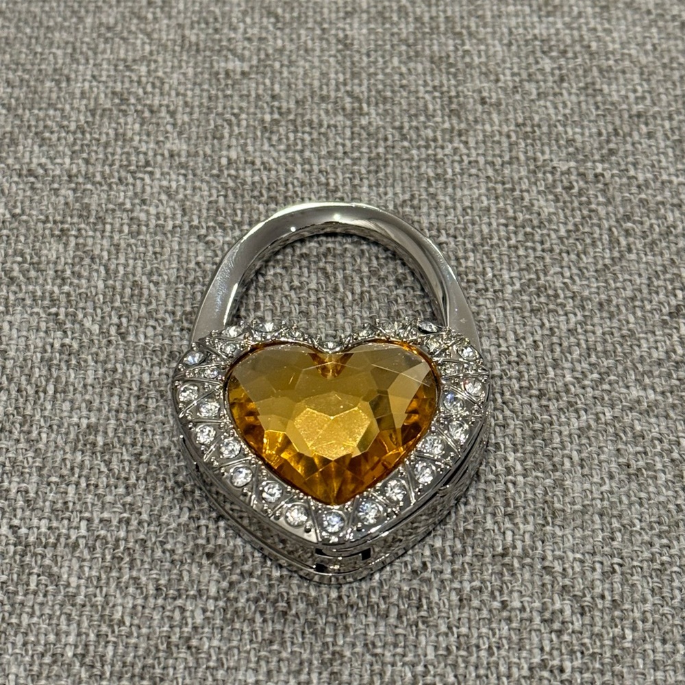 Heart-Shaped Gold and Silver Bag Holder